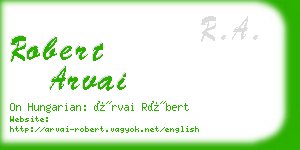 robert arvai business card